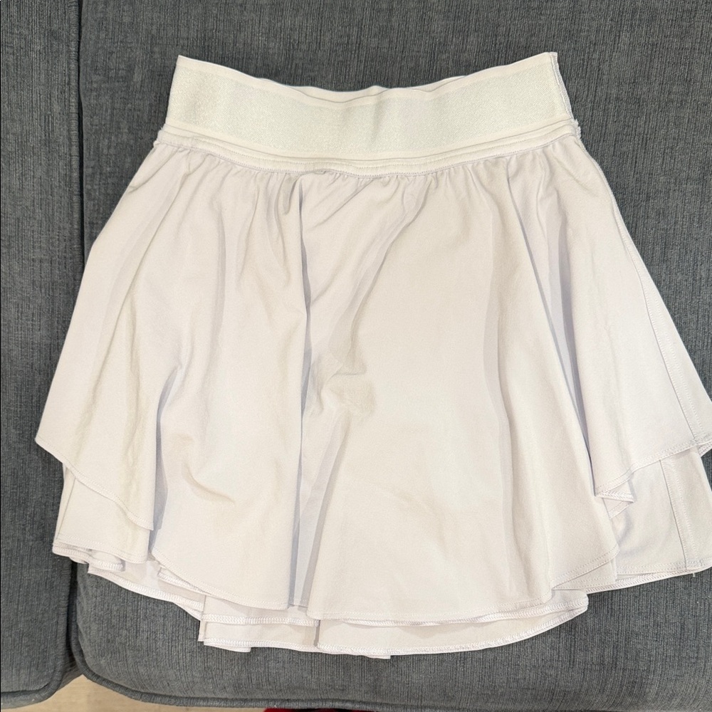 Lululemon tennis skirt, light blue, inner pants lined